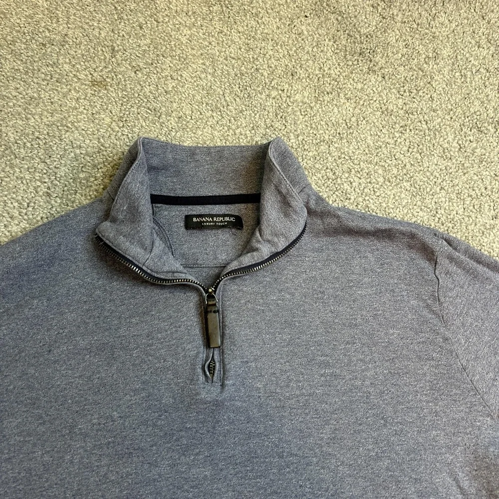 Banana Republic Sweater Mens Large Quarter Zip Luxury‎ Touch Pullover Stretch